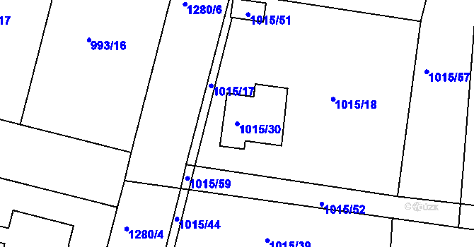 Parcela st. 1015/30 v KÚ Klánovice, Katastrální mapa