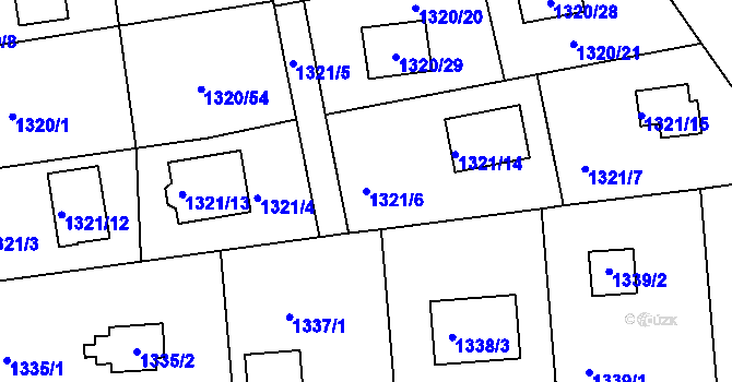 Parcela st. 1321/6 v KÚ Klánovice, Katastrální mapa
