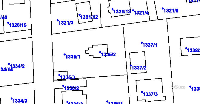 Parcela st. 1335/2 v KÚ Klánovice, Katastrální mapa