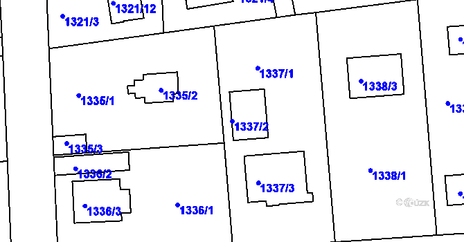 Parcela st. 1337/2 v KÚ Klánovice, Katastrální mapa