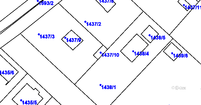 Parcela st. 1437/10 v KÚ Klánovice, Katastrální mapa