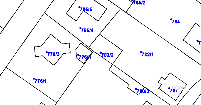 Parcela st. 782/2 v KÚ Klánovice, Katastrální mapa