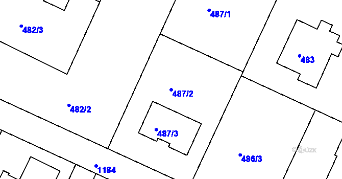 Parcela st. 487/2 v KÚ Klánovice, Katastrální mapa
