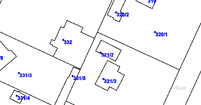 Parcela st. 321/2 v KÚ Klánovice, Katastrální mapa