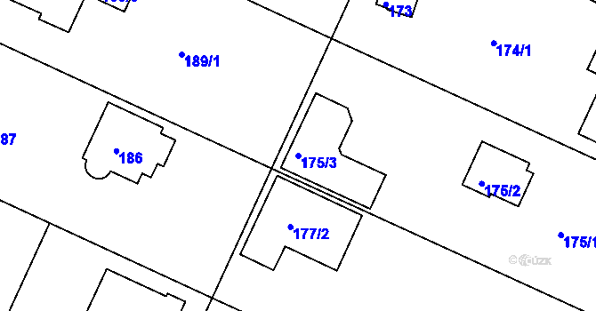 Parcela st. 175/3 v KÚ Klánovice, Katastrální mapa