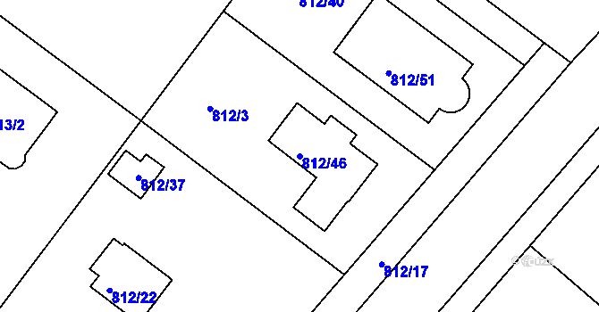 Parcela st. 812/46 v KÚ Klánovice, Katastrální mapa