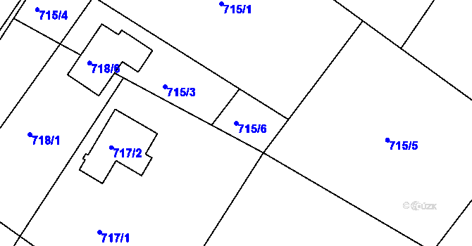 Parcela st. 715/6 v KÚ Klánovice, Katastrální mapa