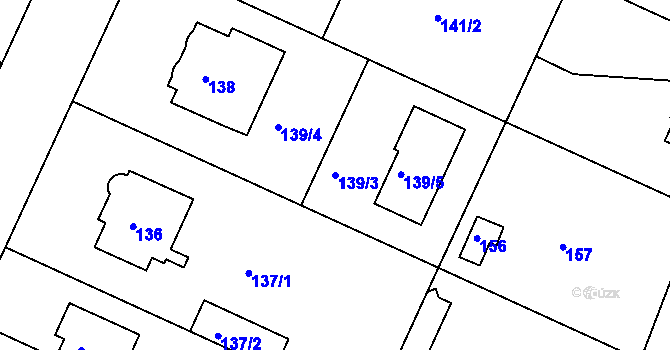 Parcela st. 139/3 v KÚ Klánovice, Katastrální mapa