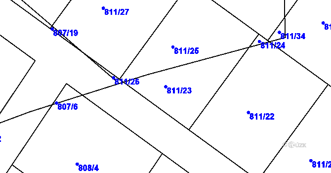 Parcela st. 811/23 v KÚ Klánovice, Katastrální mapa