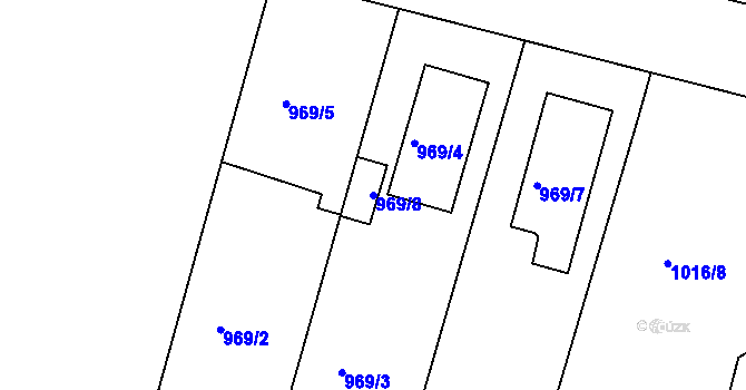 Parcela st. 969/8 v KÚ Klánovice, Katastrální mapa