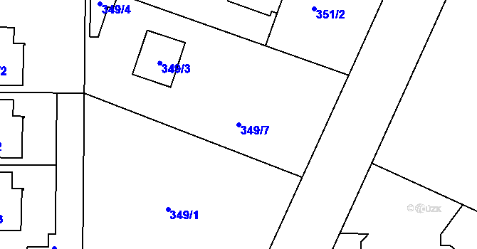 Parcela st. 349/7 v KÚ Klánovice, Katastrální mapa