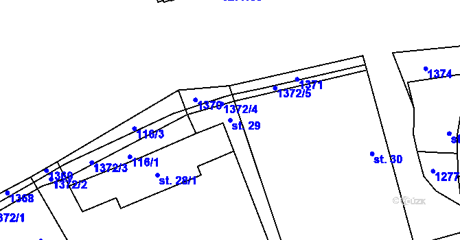Parcela st. 29 v KÚ Klapý, Katastrální mapa