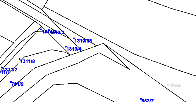 Parcela st. 653/6 v KÚ Klapý, Katastrální mapa
