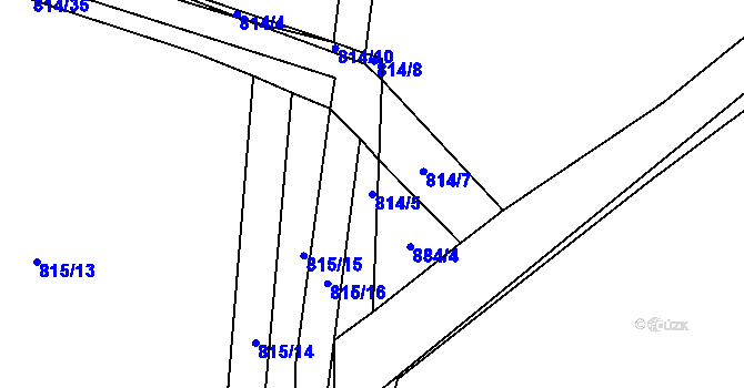 Parcela st. 814/5 v KÚ Klapý, Katastrální mapa