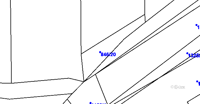 Parcela st. 846/20 v KÚ Klapý, Katastrální mapa
