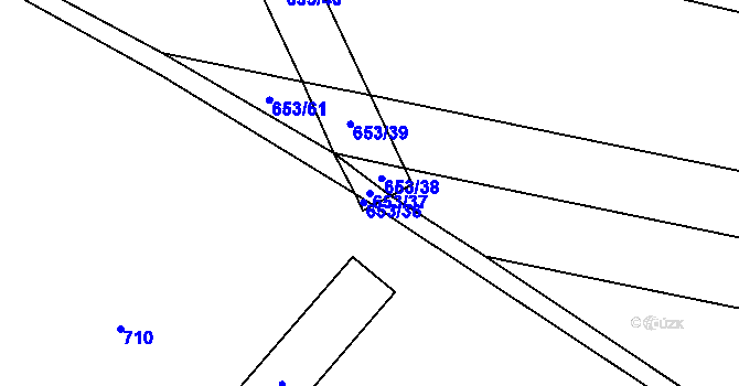 Parcela st. 653/37 v KÚ Klapý, Katastrální mapa