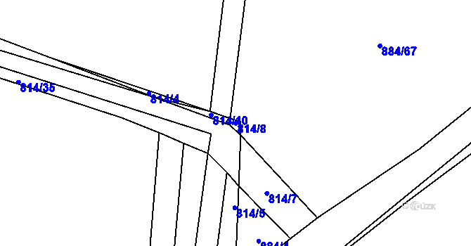 Parcela st. 814/8 v KÚ Klapý, Katastrální mapa