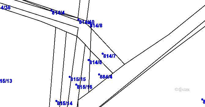 Parcela st. 814/7 v KÚ Klapý, Katastrální mapa