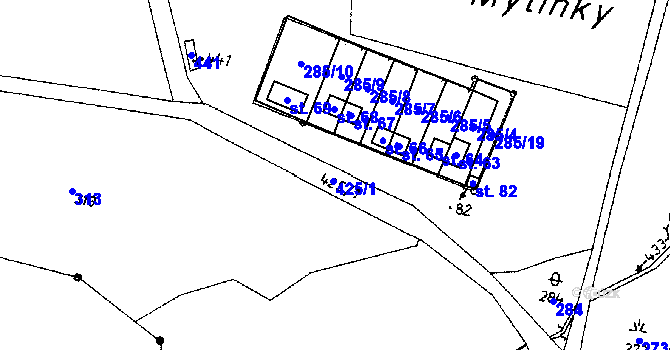 Parcela st. 425 v KÚ Klášter, Katastrální mapa