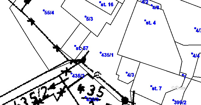 Parcela st. 435/1 v KÚ Klášter, Katastrální mapa