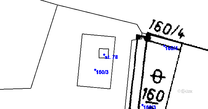 Parcela st. 78 v KÚ Klášter, Katastrální mapa