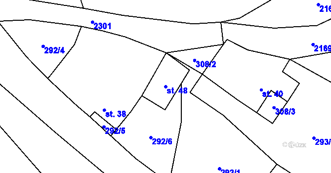 Parcela st. 48 v KÚ Konrac, Katastrální mapa