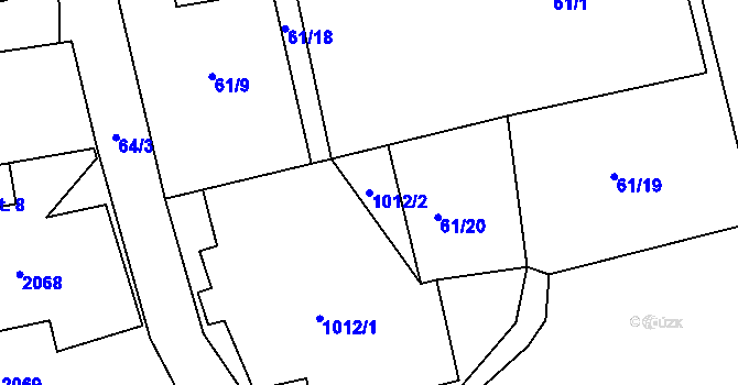 Parcela st. 1012/2 v KÚ Konrac, Katastrální mapa