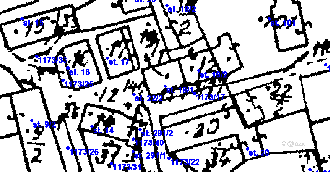Parcela st. 19/1 v KÚ Klášter u Nepomuka, Katastrální mapa