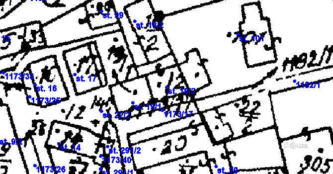 Parcela st. 19/2 v KÚ Klášter u Nepomuka, Katastrální mapa