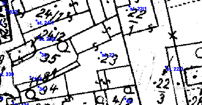 Parcela st. 23 v KÚ Klášter u Nepomuka, Katastrální mapa