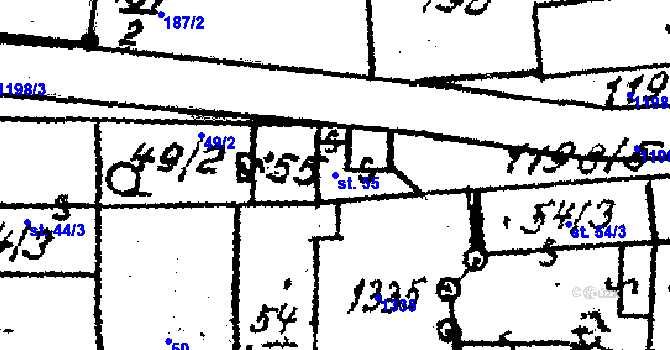 Parcela st. 55 v KÚ Klášter u Nepomuka, Katastrální mapa