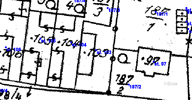 Parcela st. 103 v KÚ Klášter u Nepomuka, Katastrální mapa