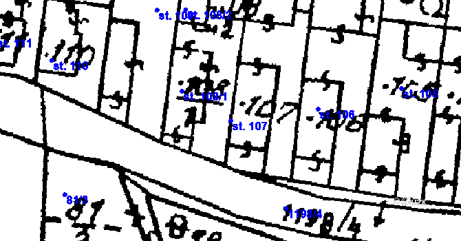 Parcela st. 107 v KÚ Klášter u Nepomuka, Katastrální mapa
