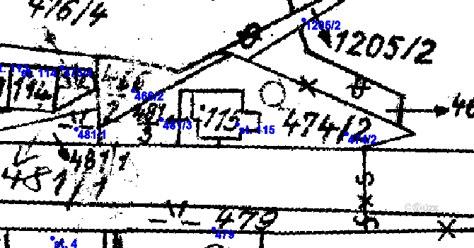 Parcela st. 115 v KÚ Klášter u Nepomuka, Katastrální mapa