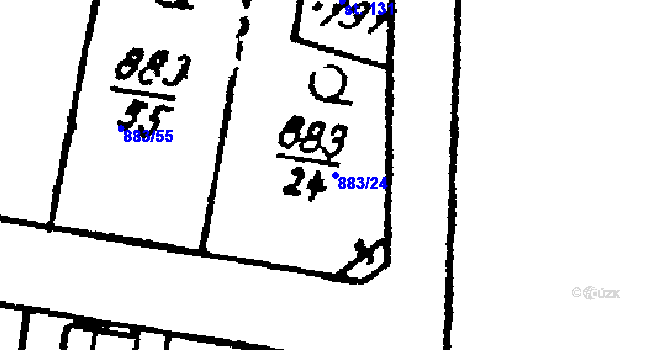 Parcela st. 883/24 v KÚ Klášter u Nepomuka, Katastrální mapa