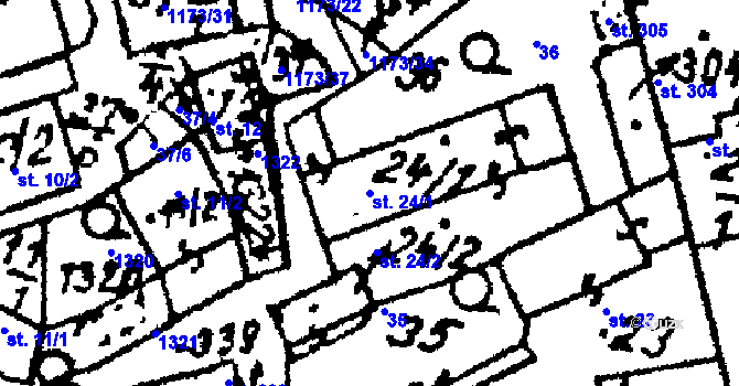 Parcela st. 24/1 v KÚ Klášter u Nepomuka, Katastrální mapa