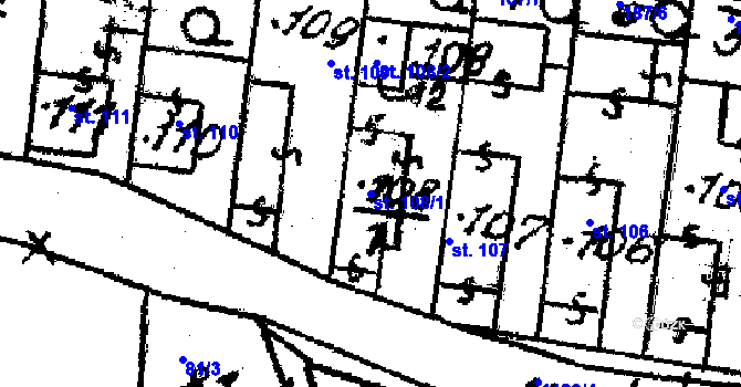 Parcela st. 108/1 v KÚ Klášter u Nepomuka, Katastrální mapa