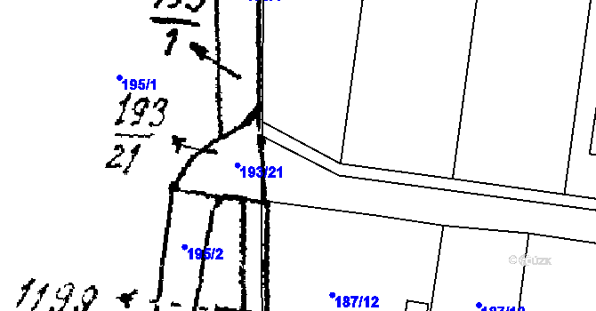 Parcela st. 193/13 v KÚ Klášter u Nepomuka, Katastrální mapa