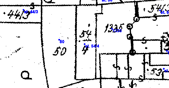 Parcela st. 54/4 v KÚ Klášter u Nepomuka, Katastrální mapa