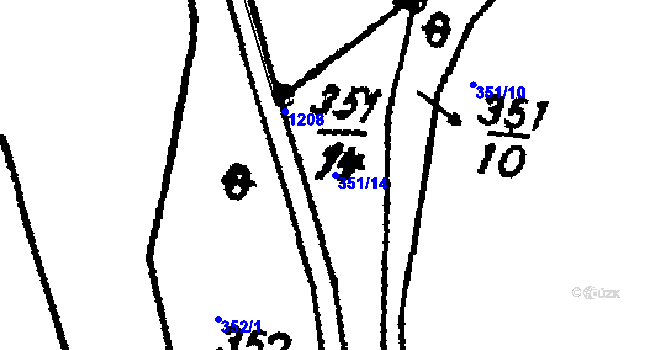 Parcela st. 351/14 v KÚ Klášter u Nepomuka, Katastrální mapa