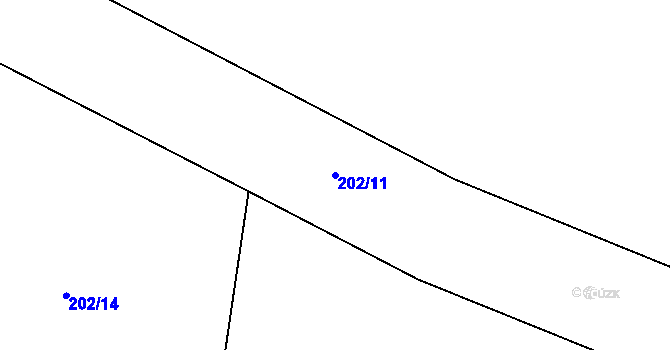 Parcela st. 202/11 v KÚ Klášter Hradiště nad Jizerou, Katastrální mapa