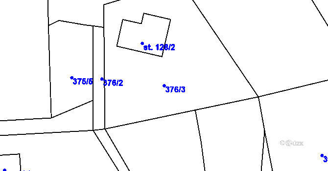 Parcela st. 376/3 v KÚ Klášter Hradiště nad Jizerou, Katastrální mapa