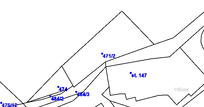 Parcela st. 471/2 v KÚ Klášter Hradiště nad Jizerou, Katastrální mapa