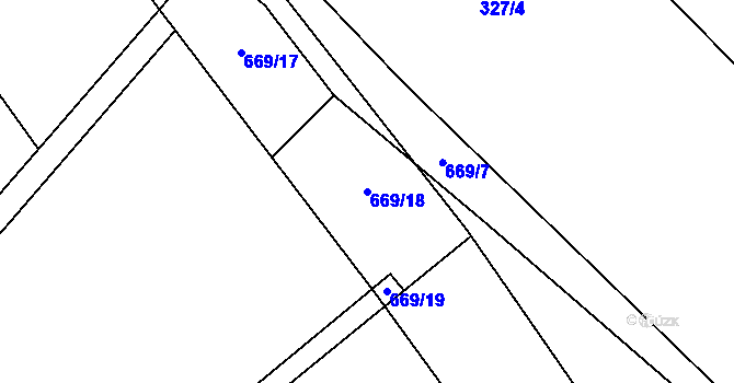Parcela st. 669/18 v KÚ Klášterec u Vimperka, Katastrální mapa