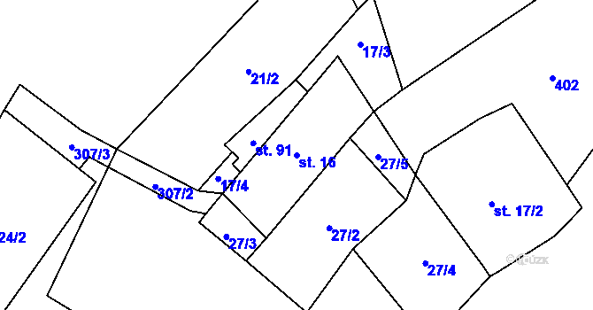 Parcela st. 16 v KÚ Lipka u Vimperka, Katastrální mapa
