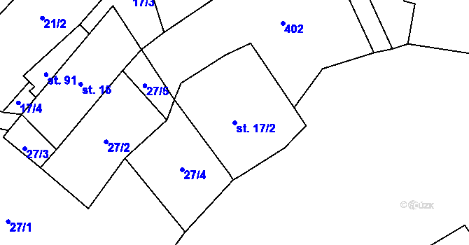 Parcela st. 17/2 v KÚ Lipka u Vimperka, Katastrální mapa
