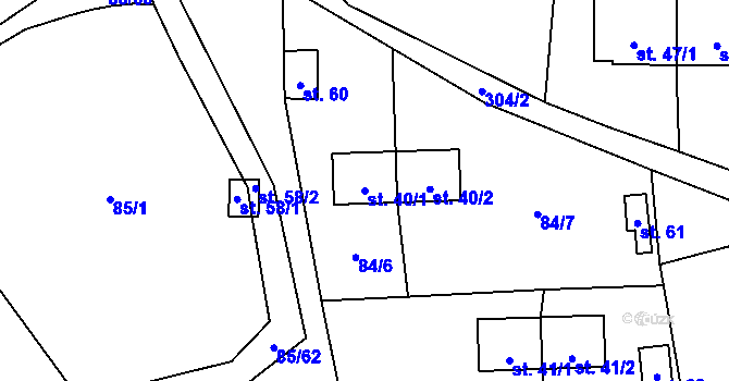 Parcela st. 40/1 v KÚ Lipka u Vimperka, Katastrální mapa