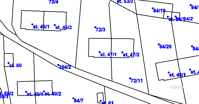 Parcela st. 47/1 v KÚ Lipka u Vimperka, Katastrální mapa