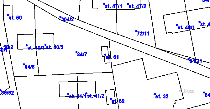 Parcela st. 61 v KÚ Lipka u Vimperka, Katastrální mapa