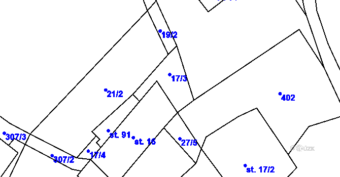 Parcela st. 17 v KÚ Lipka u Vimperka, Katastrální mapa